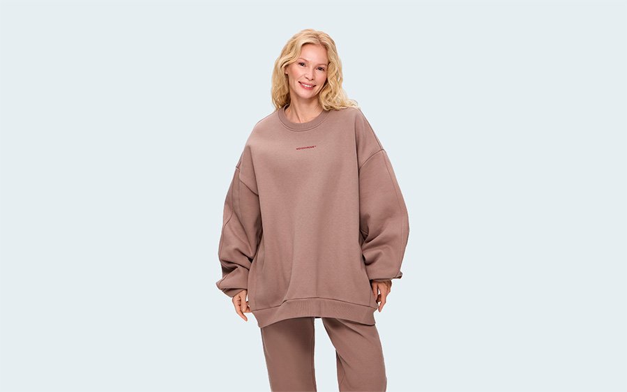 SWEATSHIRT REGULAR FLEECE NUDE