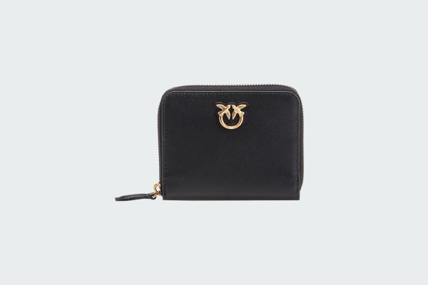 SQUARE LEATHER ZIP-AROUND PURSE