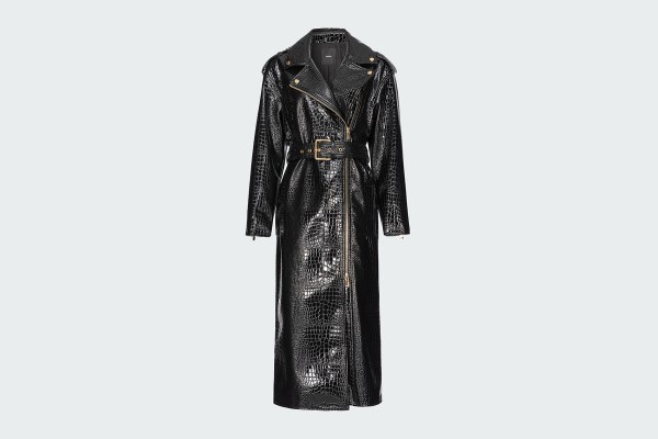 CROCODILE-PRINT TRENCH COAT