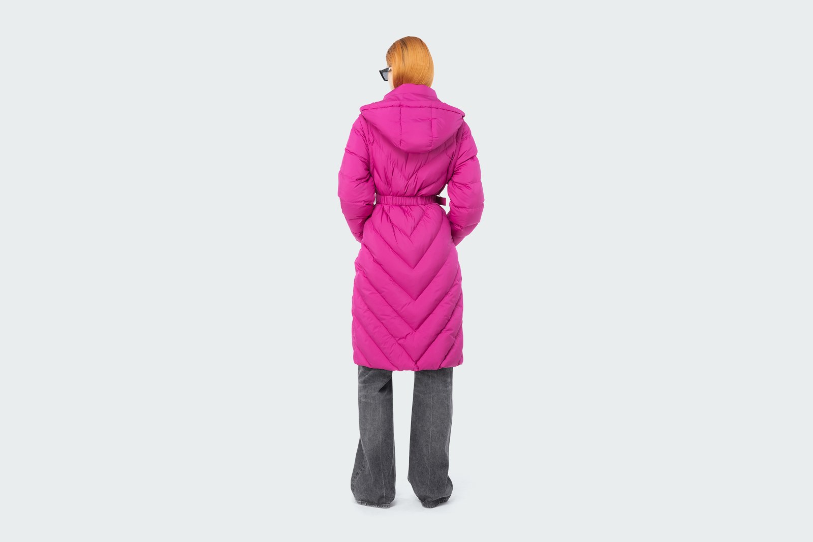 LONG PADDED CHEVRON JACKET