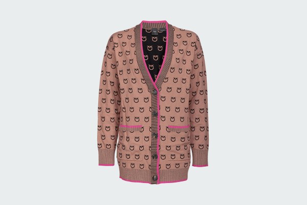 LAMA CARDIGAN WITH BIRDS LOGO 