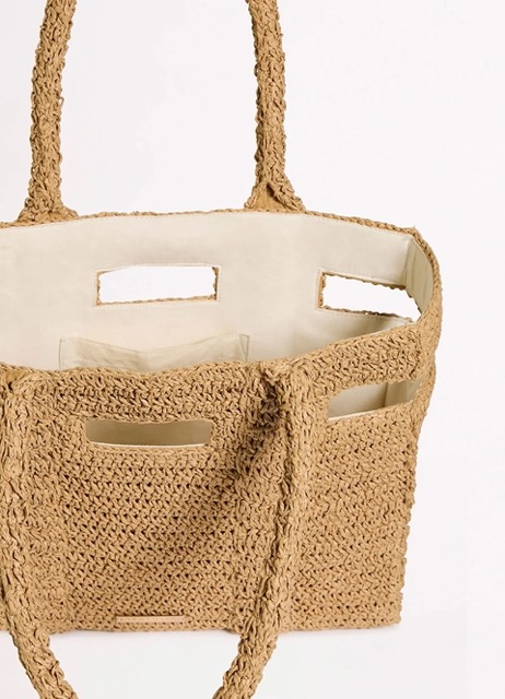 WATEGOS RAFFIA TOTE BAG