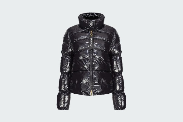 PADDED CRYSTAL NYLON PEA JACKET