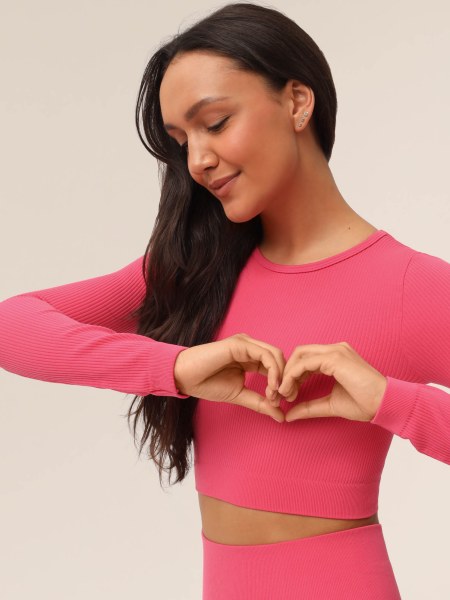 TOP MANICA LUNGA RIB