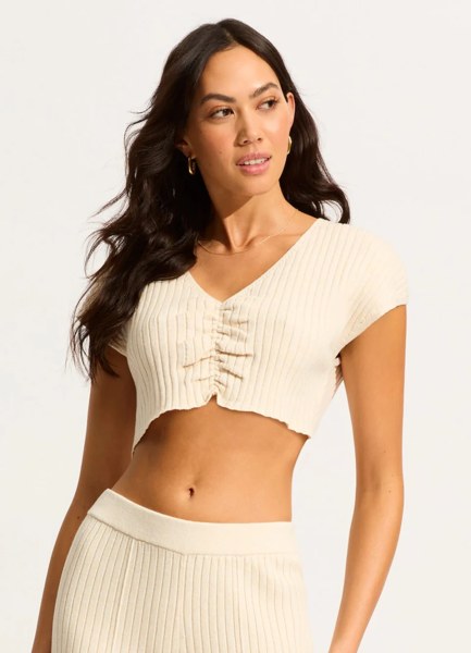 KNIT CAP SLEEVE TOP