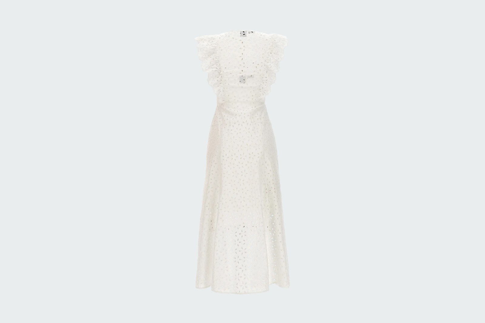 COTTON DRESS WITH BRODERIE ANGLAISE