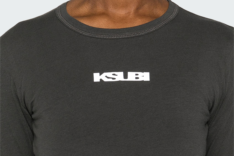 STACKED LS TEE CHARCOAL