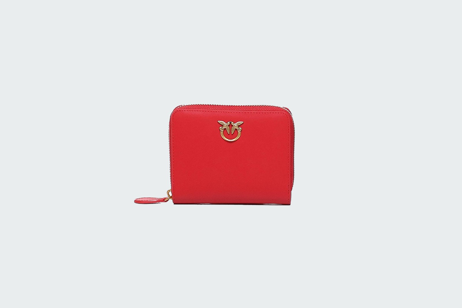 SQUARE LEATHER ZIP-AROUND PURSE