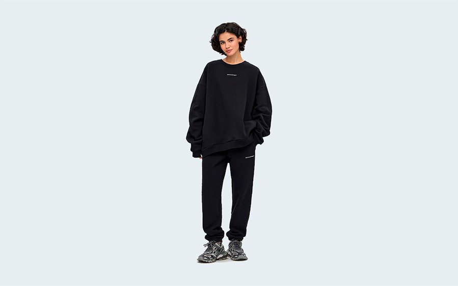 SWEATSHIRT REGULAR FLEECE BLACK