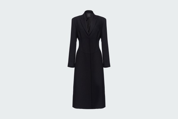 BUSTIER COAT IN DOUBLE-LAYERED CREPE