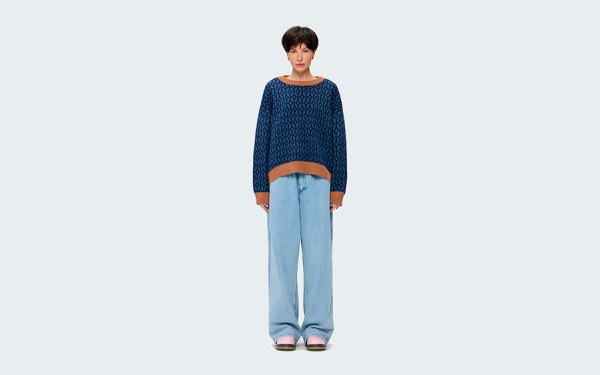 SWEATER PATTERN BROWN/BLUE