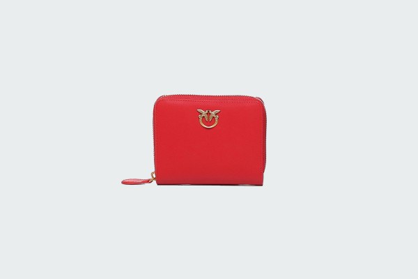 SQUARE LEATHER ZIP-AROUND PURSE