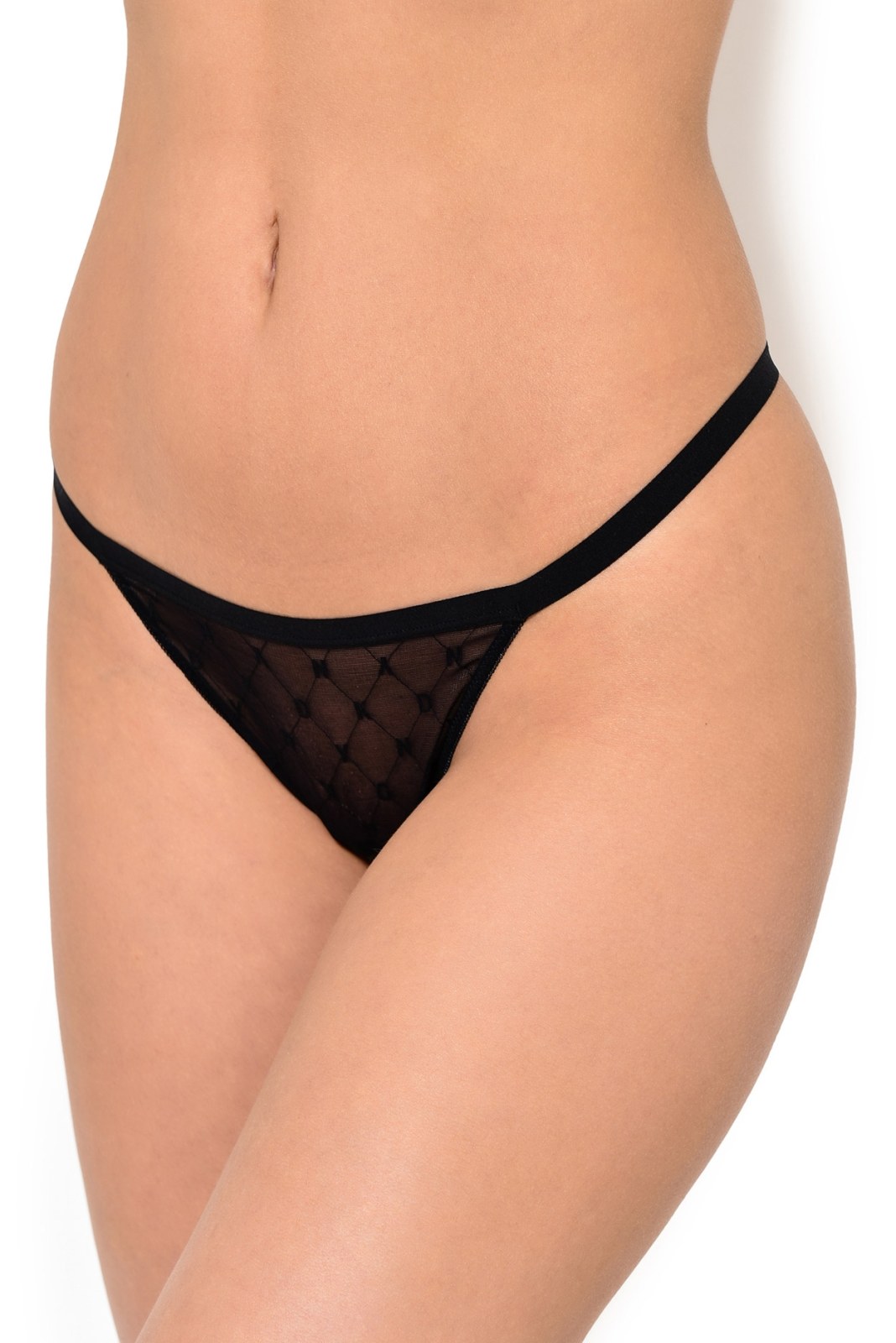 MONOGRAM MESH THONG