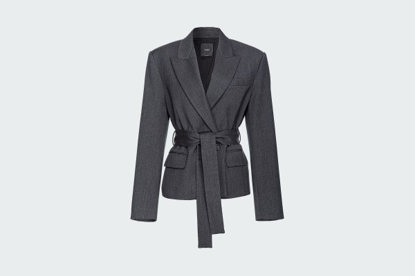 FLANNEL BLAZER WITH BELT