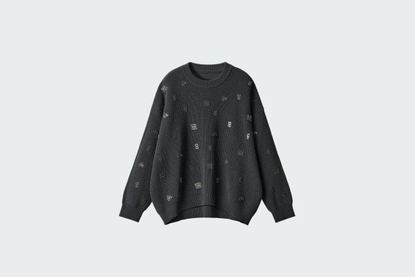 SWEATER SPARKLE PICTOGRAMS GRAPHITE NY25