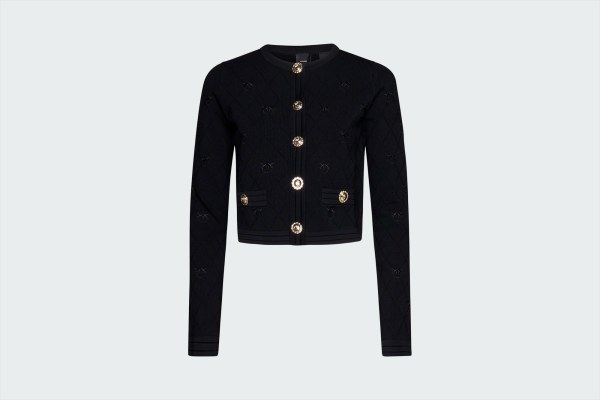 LOVE BIRDS MOTIF BUTTONED CARDIGAN