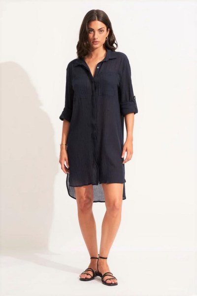 CRINKLE TWILL BEACH SHIRT