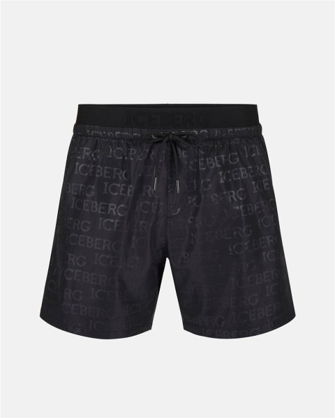 SWIM TRUNKS WITH ALLOVER LOGO