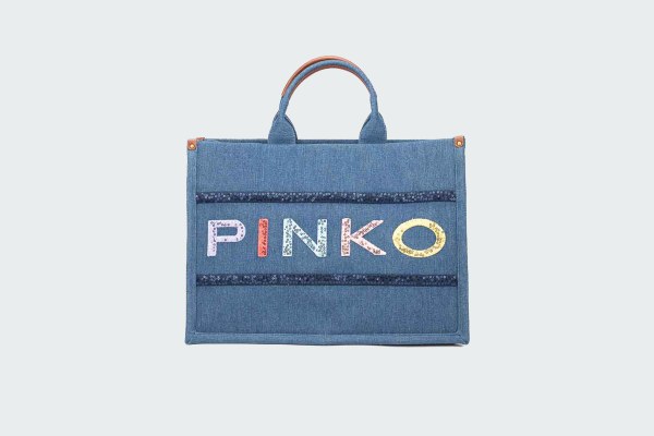 SHOPPER DENIM RICAMO LOGO