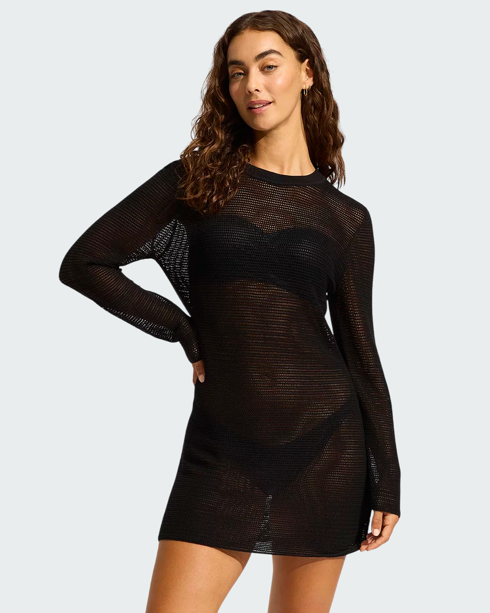 CREW NECK MINI KNIT DRESS 