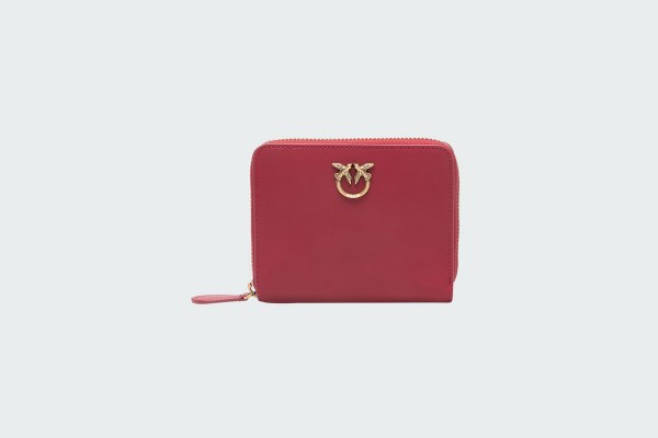 SQUARE LEATHER ZIP-AROUND PURSE