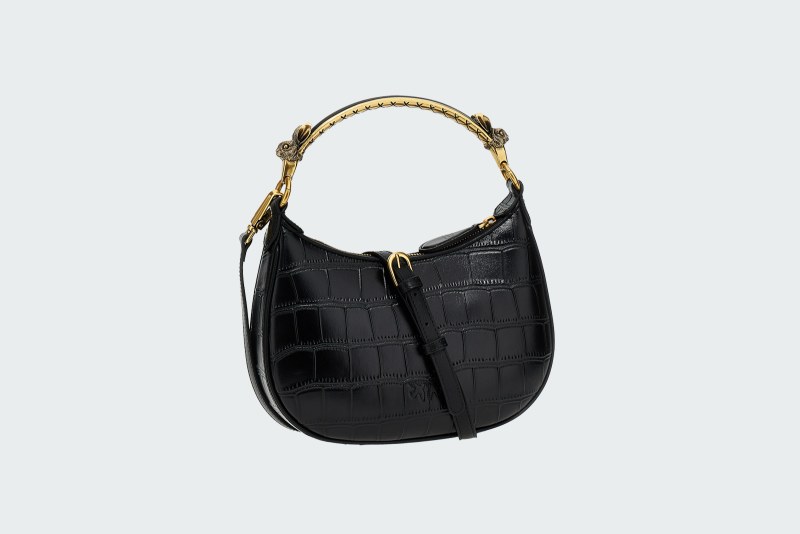 MINI HALF MOON PELLE STAMPA