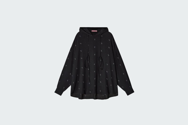 COLLAR HOOD STITCH BLACK