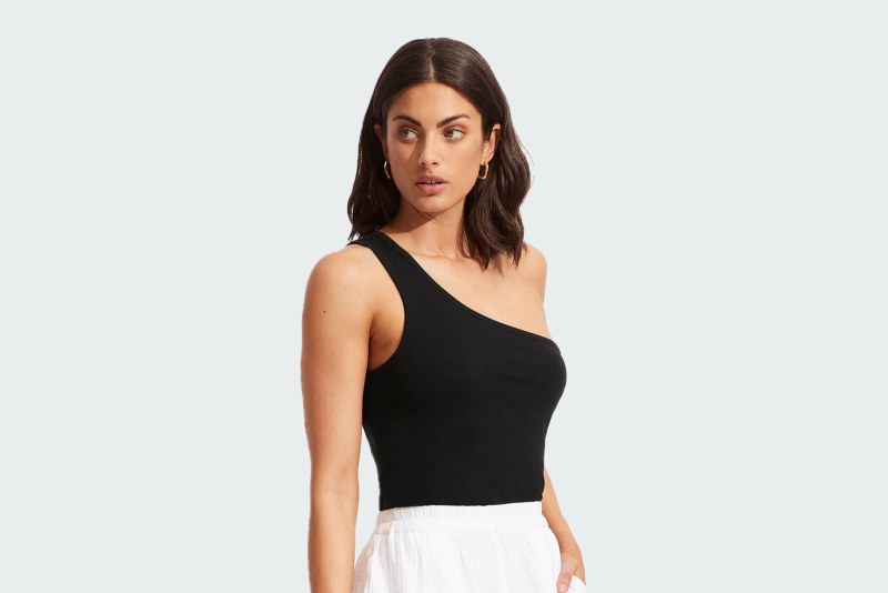 ONE SHOULDER JERSEY TANK 