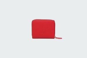 SQUARE LEATHER ZIP-AROUND PURSE
