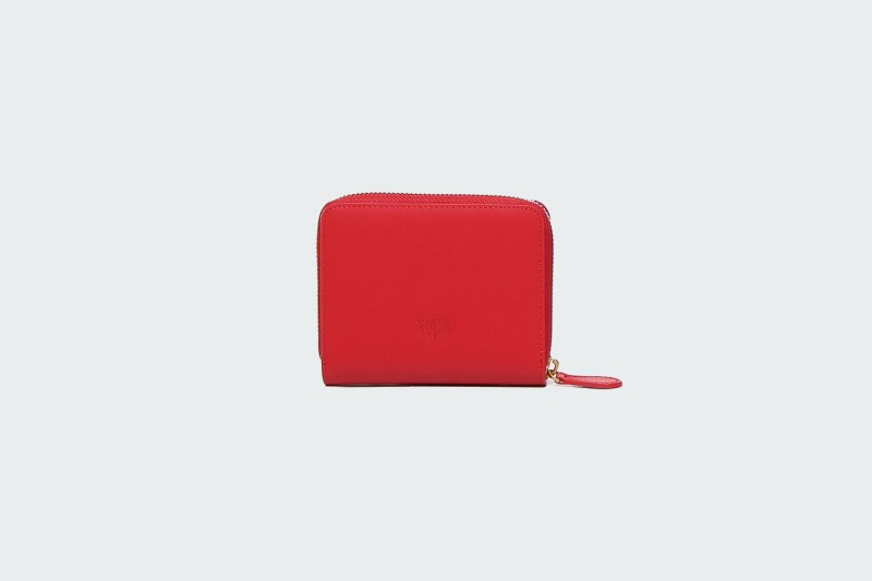 SQUARE LEATHER ZIP-AROUND PURSE