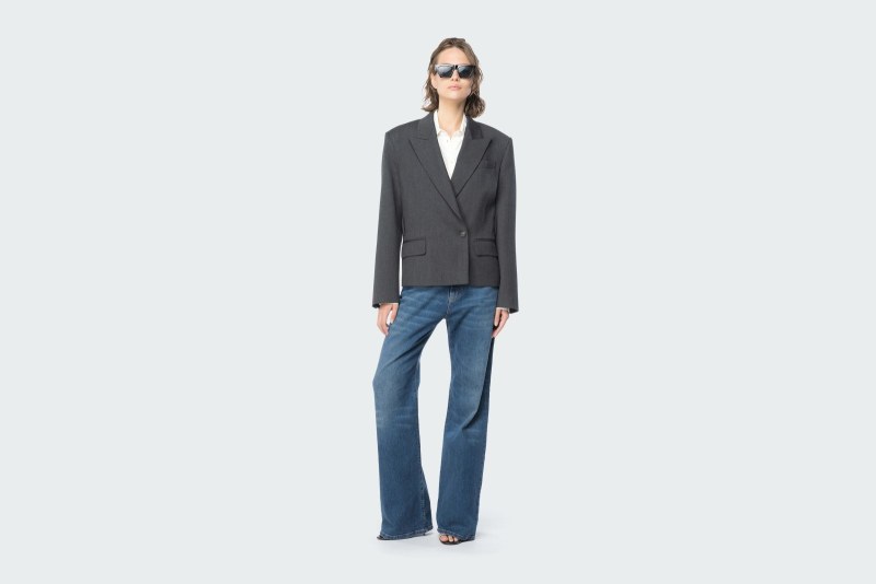 FLANNEL BLAZER WITH BELT
