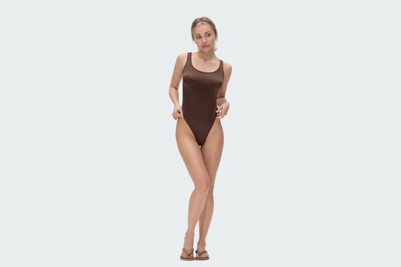 ONE-PIECE SWIMSUIT BROWN