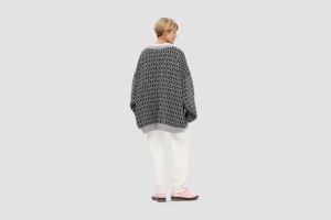 SWEATER POLO PATTERN GRAPHITE