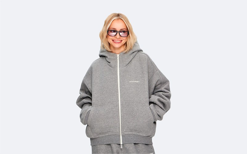 HOODIE VIBE CROPPED FANCY GREY