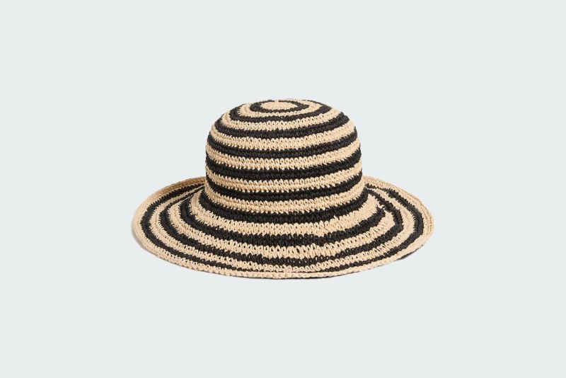 RAFFIA STRIPE BUCKET HAT
