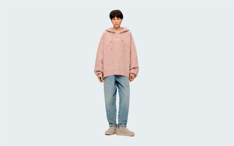 HOODIE WOOL MELANGE SAND