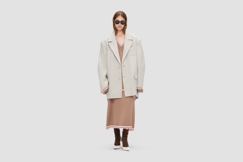 COAT 0440 CROP LIGHT GREY
