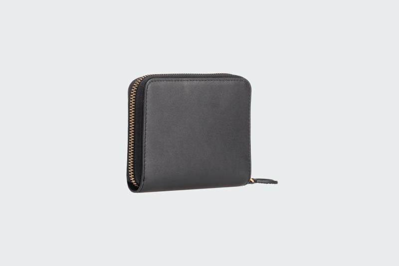 SQUARE LEATHER ZIP-AROUND PURSE