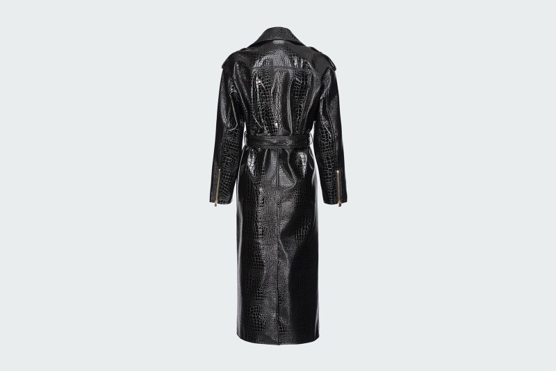 CROCODILE-PRINT TRENCH COAT