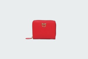 SQUARE LEATHER ZIP-AROUND PURSE