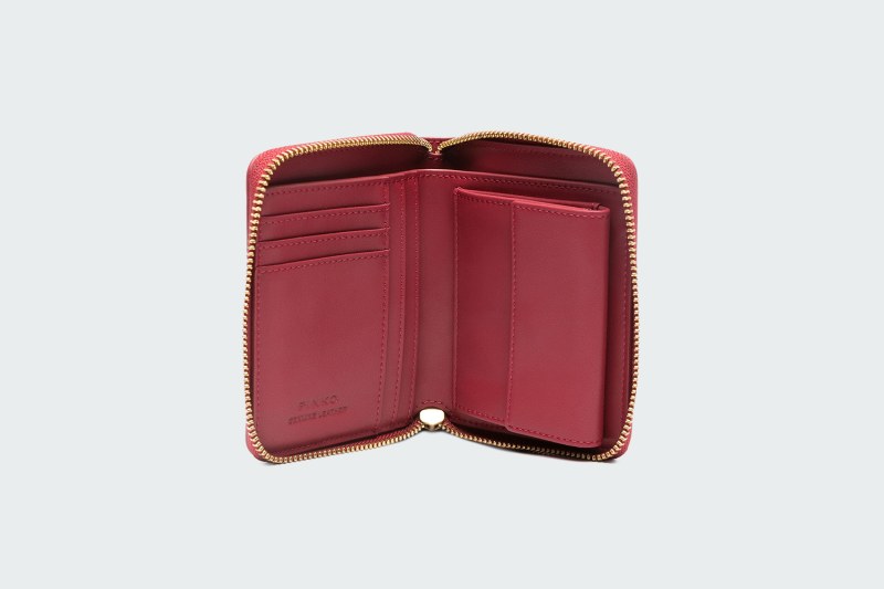 SQUARE LEATHER ZIP-AROUND PURSE