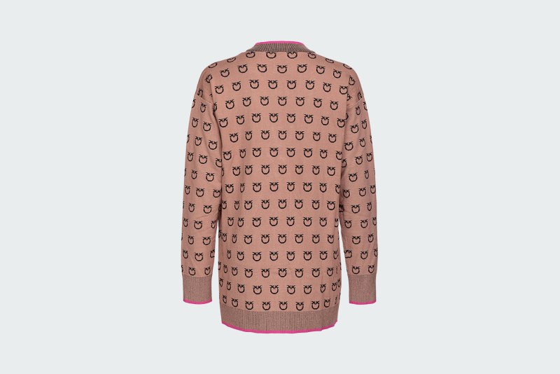 LAMA CARDIGAN WITH BIRDS LOGO 