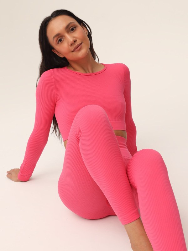 TOP MANICA LUNGA RIB