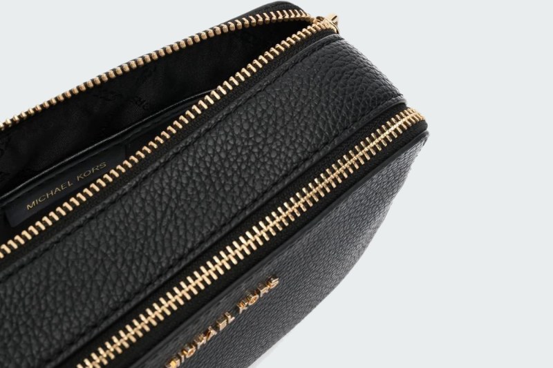 JET SET SMALL PEBBLED LEATHER DOUBLE-ZIP CAMERA BAG