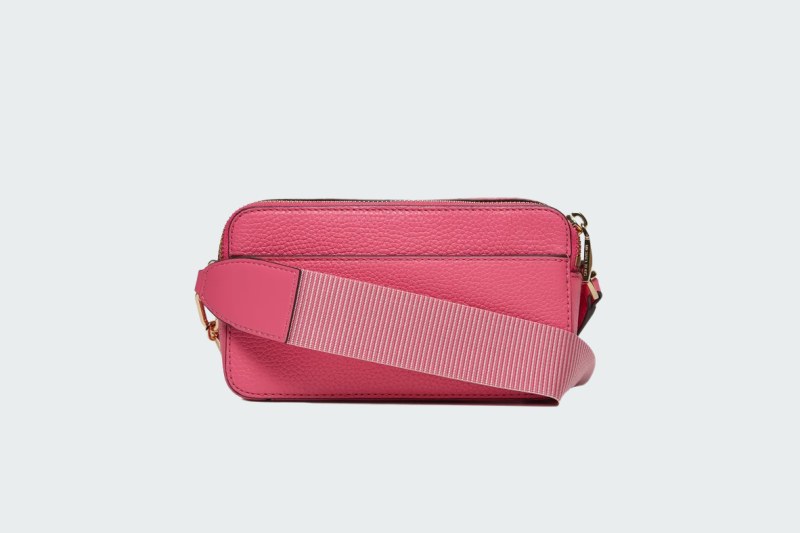 JET SET SMALL PEBBLED LEATHER DOUBLE-ZIP CAMERA BAG