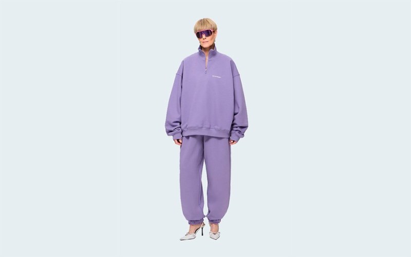 SWEATSHIRT HALF-ZIP CLASSY PURPLE HAZE