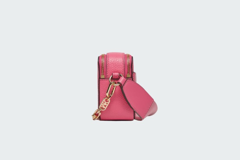 JET SET SMALL PEBBLED LEATHER DOUBLE-ZIP CAMERA BAG