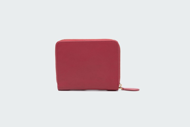 SQUARE LEATHER ZIP-AROUND PURSE