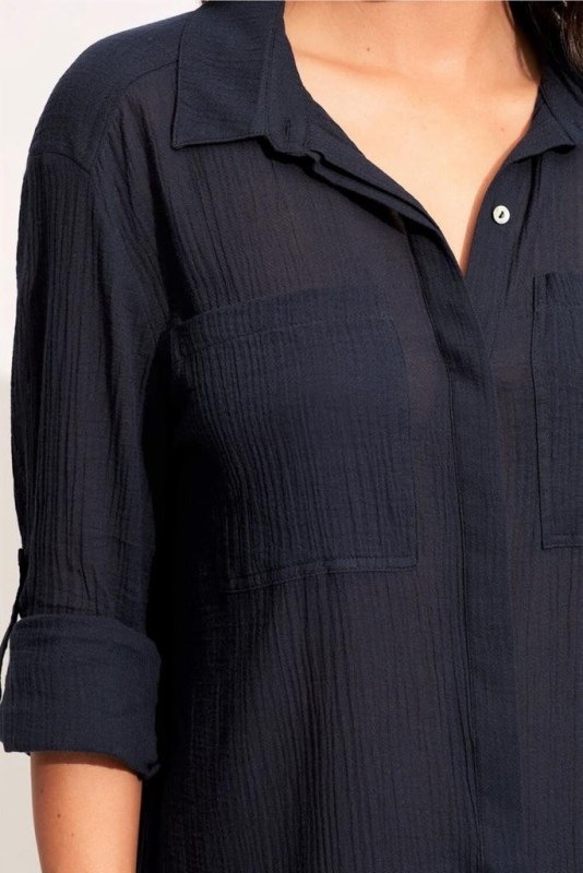 CRINKLE TWILL BEACH SHIRT
