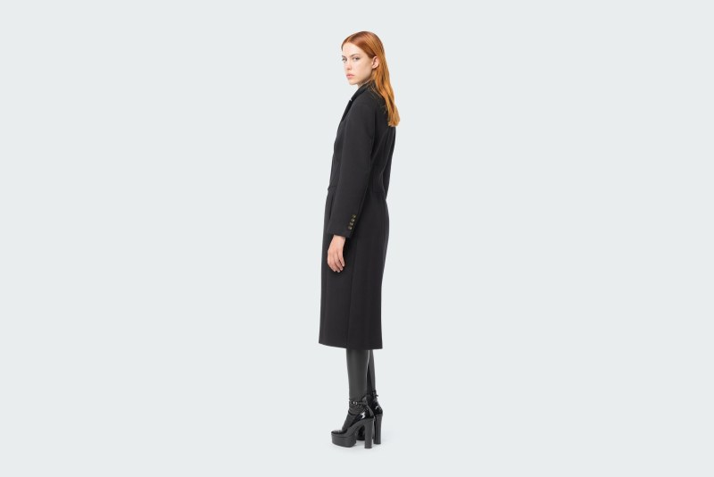 BUSTIER COAT IN DOUBLE-LAYERED CREPE